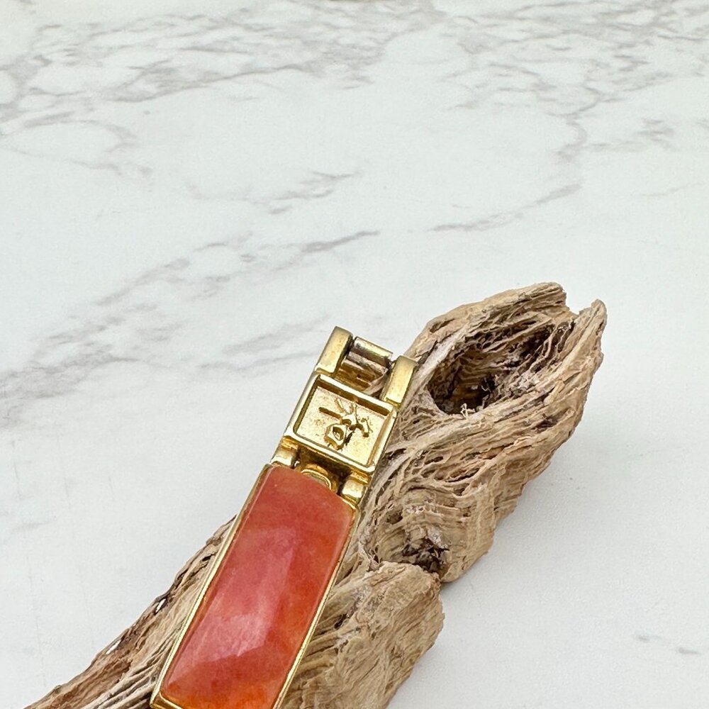 Chinese Style Magnetic Goodluck Bracelet 7" Long With Multicolor Gemstone Inlays - Picture 4 of 7